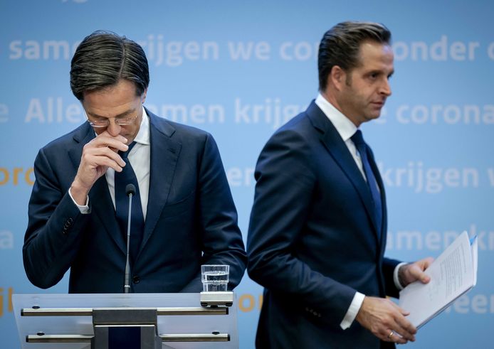 Le Premier ministre Mark Rutte et le ministre de la Santé Hugo de Jonge