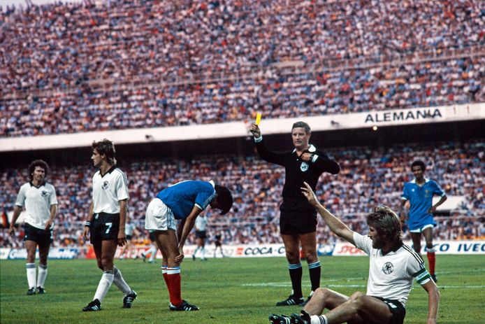 Charles Corver in actie tijdens het WK in Spanje in 1982.