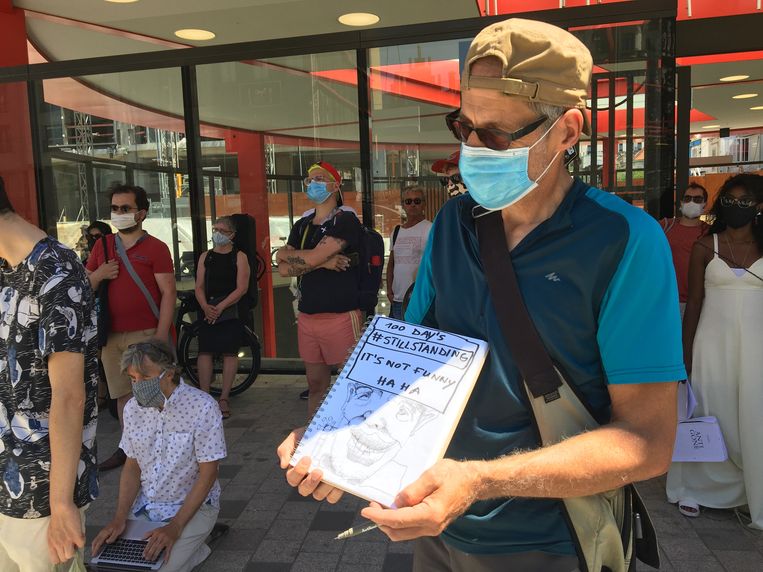 Protest in Antwerpen. Beeld MLS