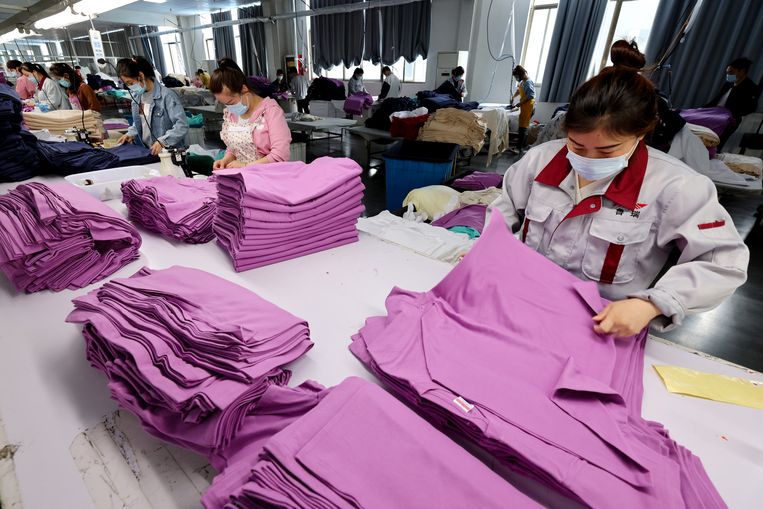 Een textielfabriek in Zaozhuang, China. Beeld Costfoto/Future Publishing via Getty Images