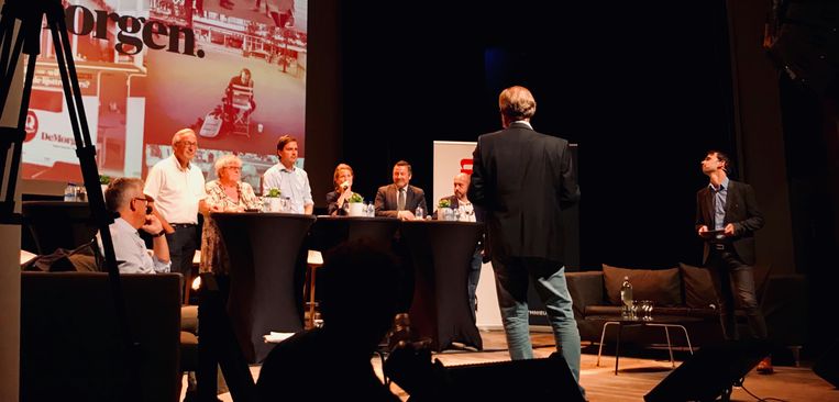 De lijsttrekkers van Gent in debat. Beeld sf
