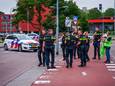 De politie doet onderzoek naar het schietincident.