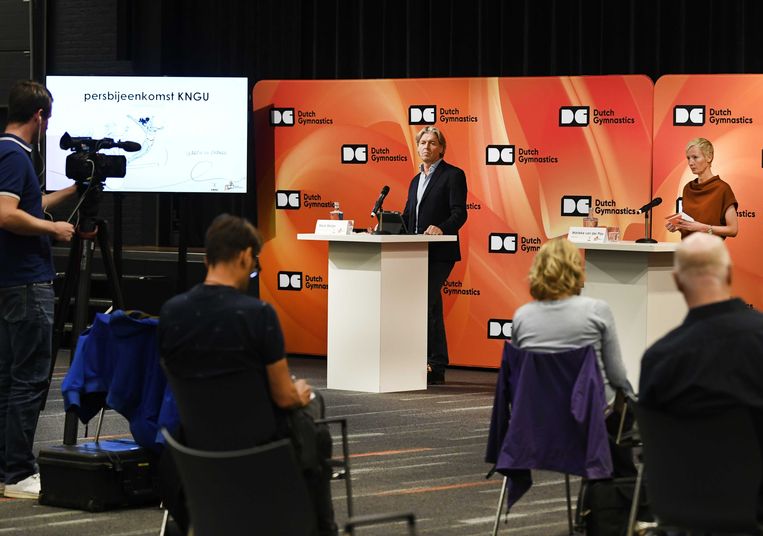 De persconferentie van de KNGU. Beeld ANP