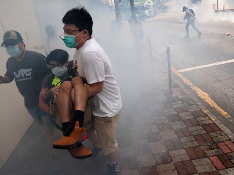 Politie Hongkong grijpt in bij betoging