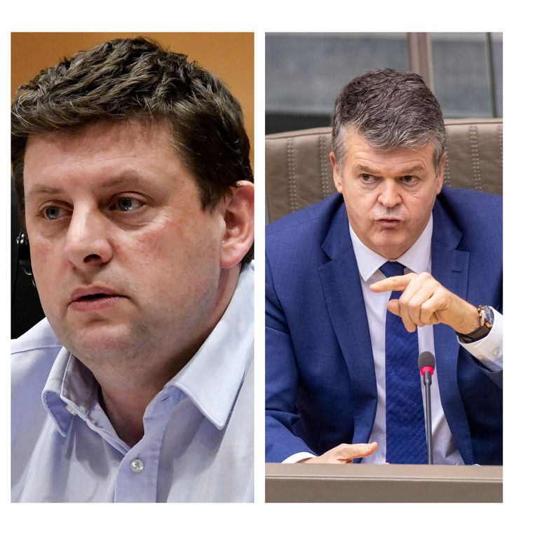 Gemeenteraadslid John Crombez (Vooruit) beschuldigt Vlaams minister Bart Somers (Open Vld) van onwettig tussenkomen in een privatiseringsdossier in Oostende. Beeld rv