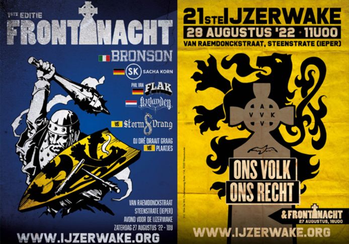 De affiche van Frontnacht en van de 21ste IJzerwake, de editie van vorig jaar.