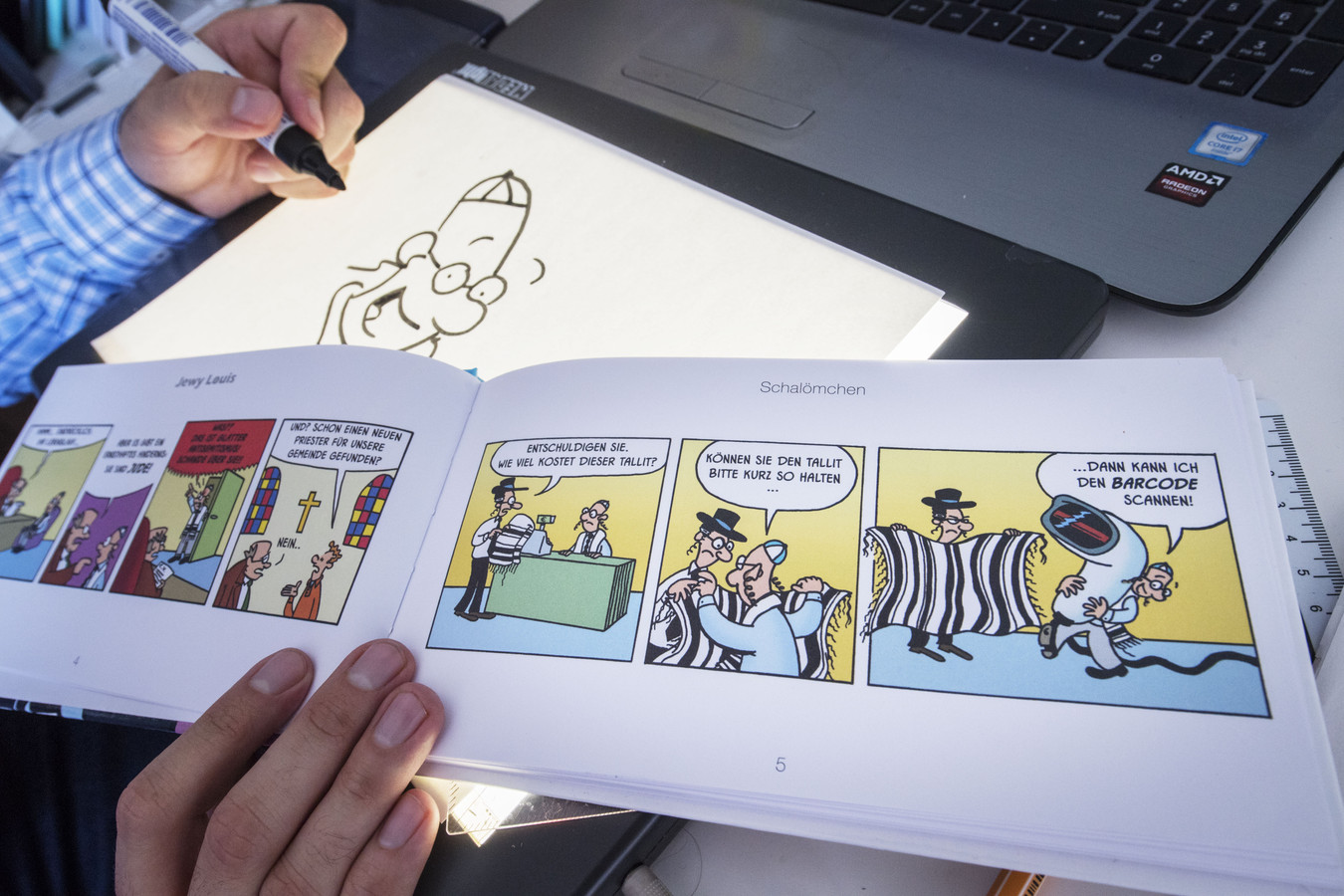 De koosjere humor van striptekenaar Ben Gershon uit Hengelo Foto AD.nl