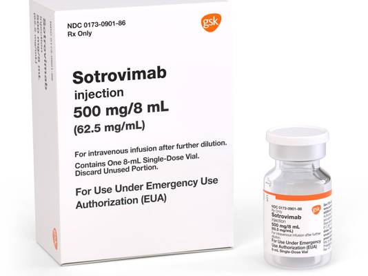 Het Covid-geneesmiddel Sotrovimab van farmareus GSK.