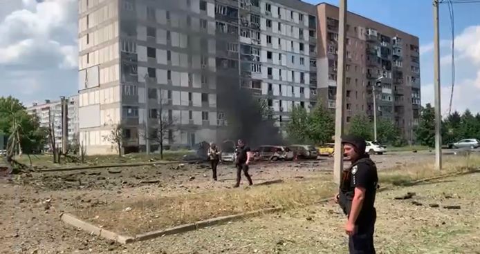 Russische aanval in Charkiv.
