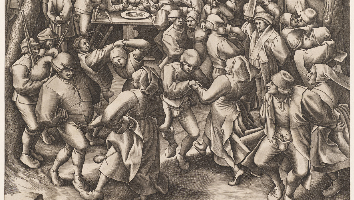 Dans op boerenbruiloft, door Pieter van der Heyden. Beeld © Museum Boijmans Van Beuningen