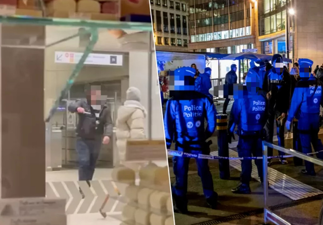 Des images montrent le suspect attaquant des passants avec un couteau dans la station de métro.