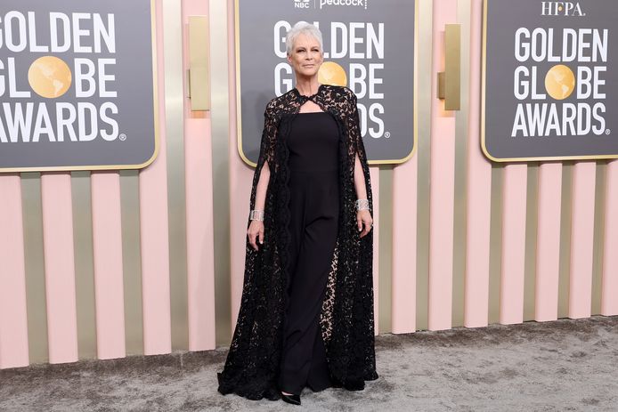 Jamie Lee Curtis at the Golden Globes.