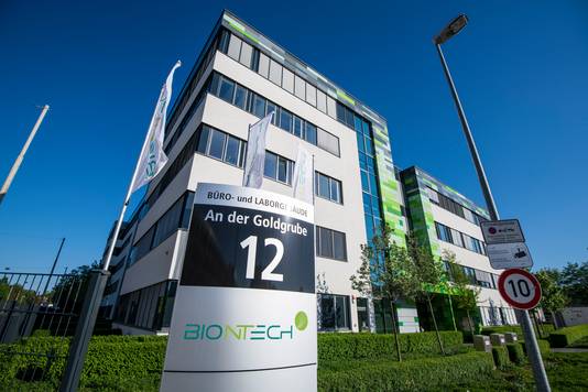 Het hoofdkwartier van Biontech in Mainz, Duitsland.