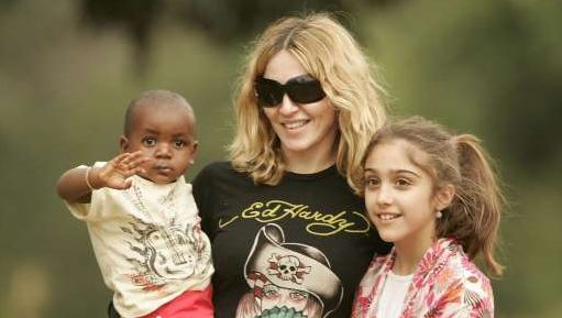 Madonna avec son fils David et sa fille Lourdes.