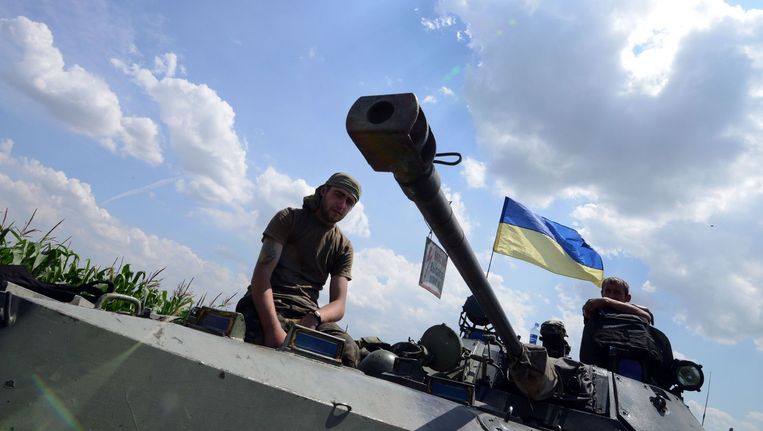 Oekraïense soldaten in de buurt van Donetsk Beeld ANP