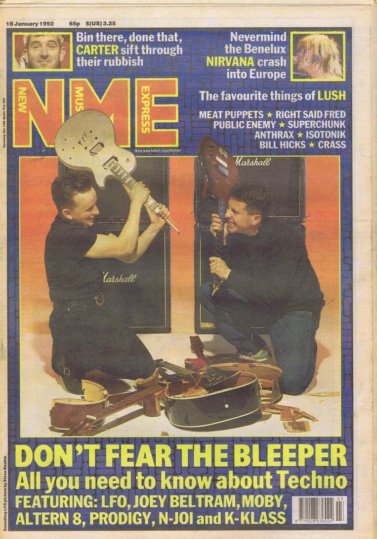 NME cover uit 1992, Mark Bell links Beeld Job de Wit