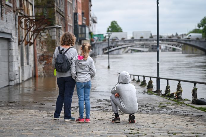 Overstromingen in Namen na de hevige regenval van vorige week.