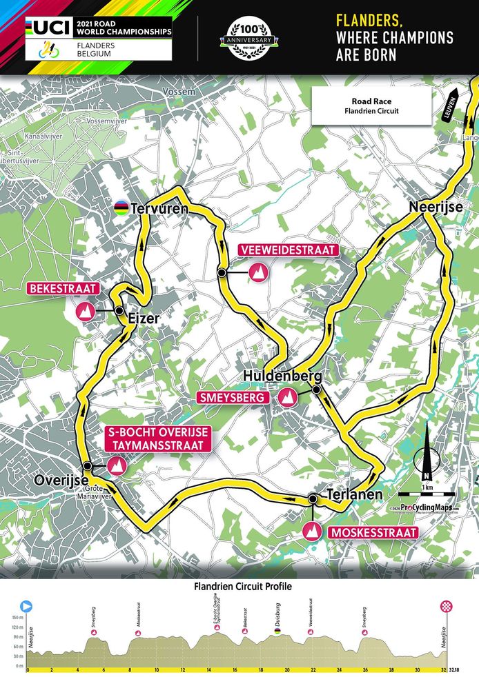 Ontdek Parcours Voor Wk Op De Weg 2021 Tussen Antwerpen En Leuven Klassieke Renners Komen Aan Hun Trekken Op Korte Nijdige Hellingen Wk Wielrennen Hln Be