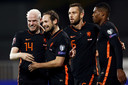 Davy Klaassen maakte in de negentiende minuut de winnende goal voor Oranje in Riga.