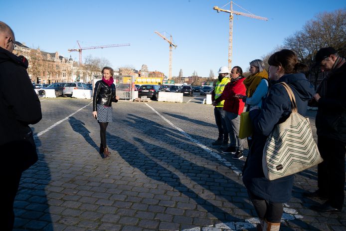 Annick De Ridder gaf dinsdagmiddag het startschot voor de werken.