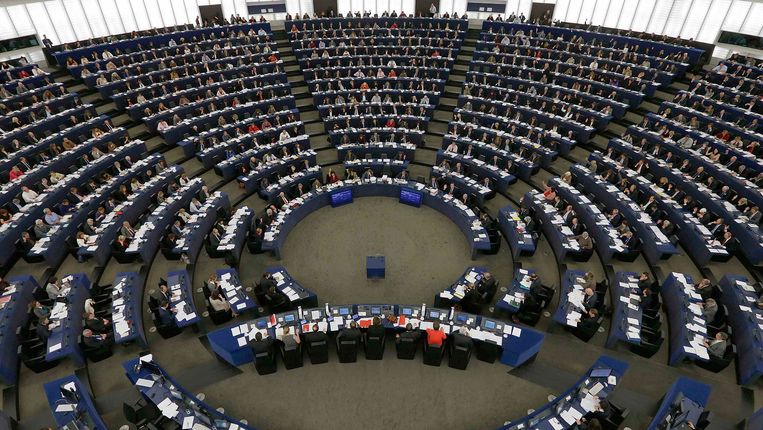 Het Europees Parlement in Straatsburg. Zamfirescu stemt er bijna altijd 'ja'. Beeld REUTERS