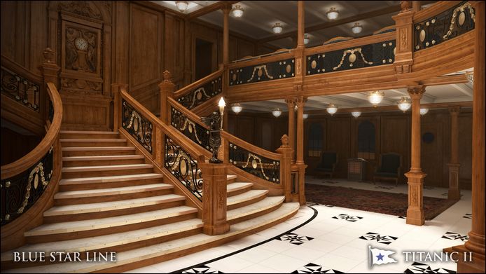 De grote trappenhal van Titanic ΙΙ.