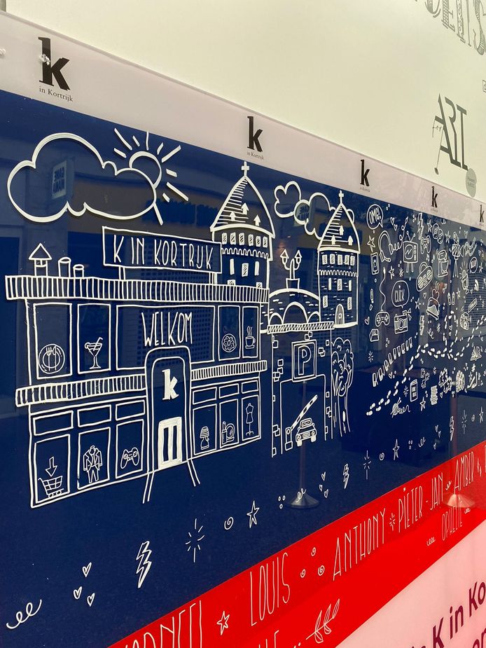 Een detailbeeld van de kunstinstallatie