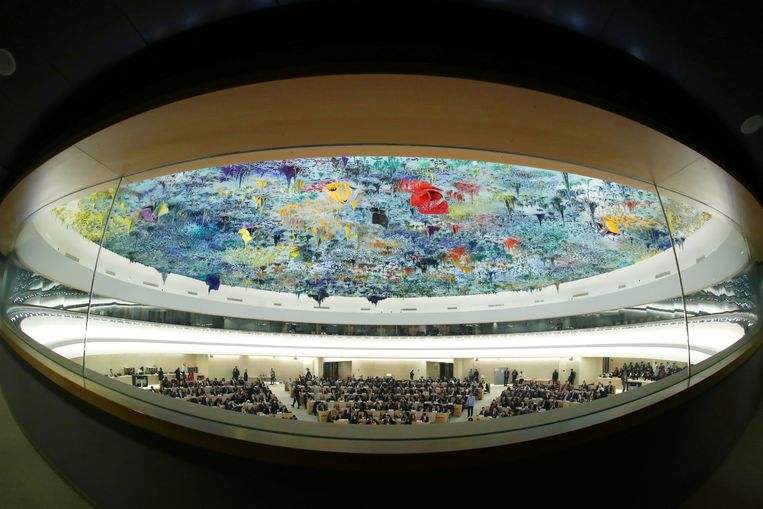 Een vergadering van de VN-Mensenrechtenraad in Genève.  Beeld Reuters