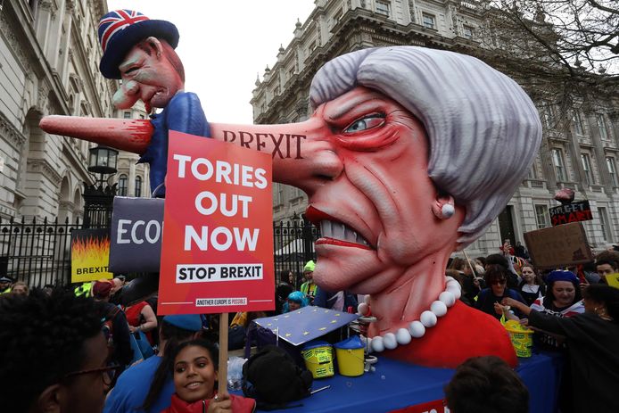 Een pro-EU mars in Londen dit weekend.