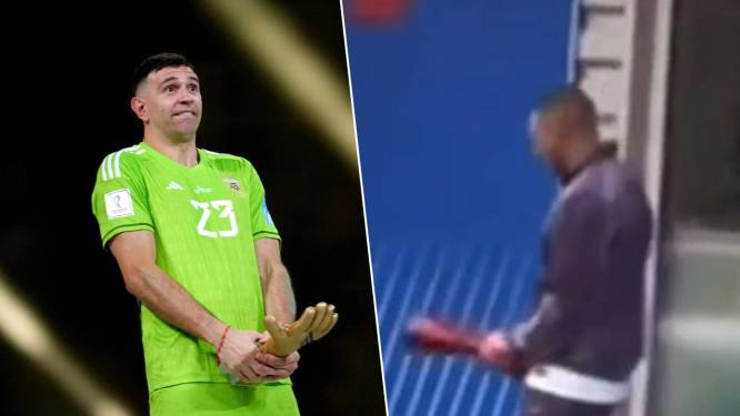 KIJK. Kylian Mbappé imiteert obscene gebaar van ‘Dibu’ Martínez op het trainingscentrum van PSG