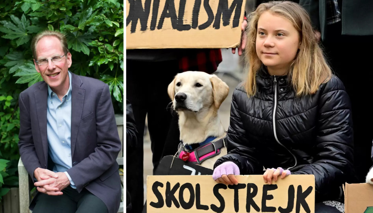 Autisme-expert Simon Baron-Cohen: ‘Greta Thunberg is een goed voorbeeld van een autistisch persoon die complexe systemen zoals CO2-uitstoot goed begrijpt.’ Beeld Graeme Robertson - VIA REUTERS