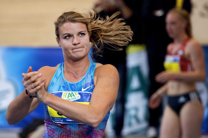 2018-02-17 18:09:22 APELDOORN - Dafne Schippers wint de finale van de 60 meter sprint op het Nederlands Kampioenschap Atletiek. ANP OLAF KRAAK