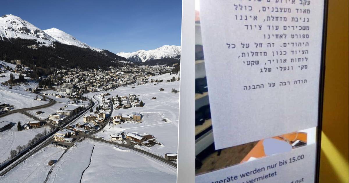 Riots over a sticker on the door of a ski rental shop near Davos: “No skis and skates for Jews” |  outside