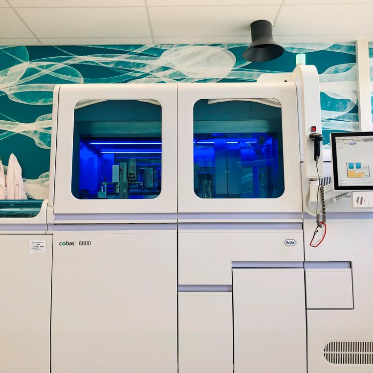 De Cobas 6800, het haperende apparaat voor hoog volume Covid-diagnostiek in Roosendaal. Beeld 