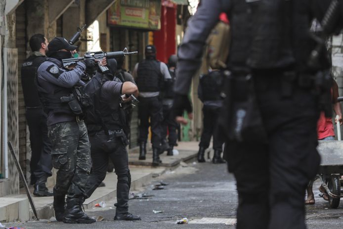 Archiefbeeld. Een politieactie in een sloppenwijk van Rio de Janeiro. (06/05/21)