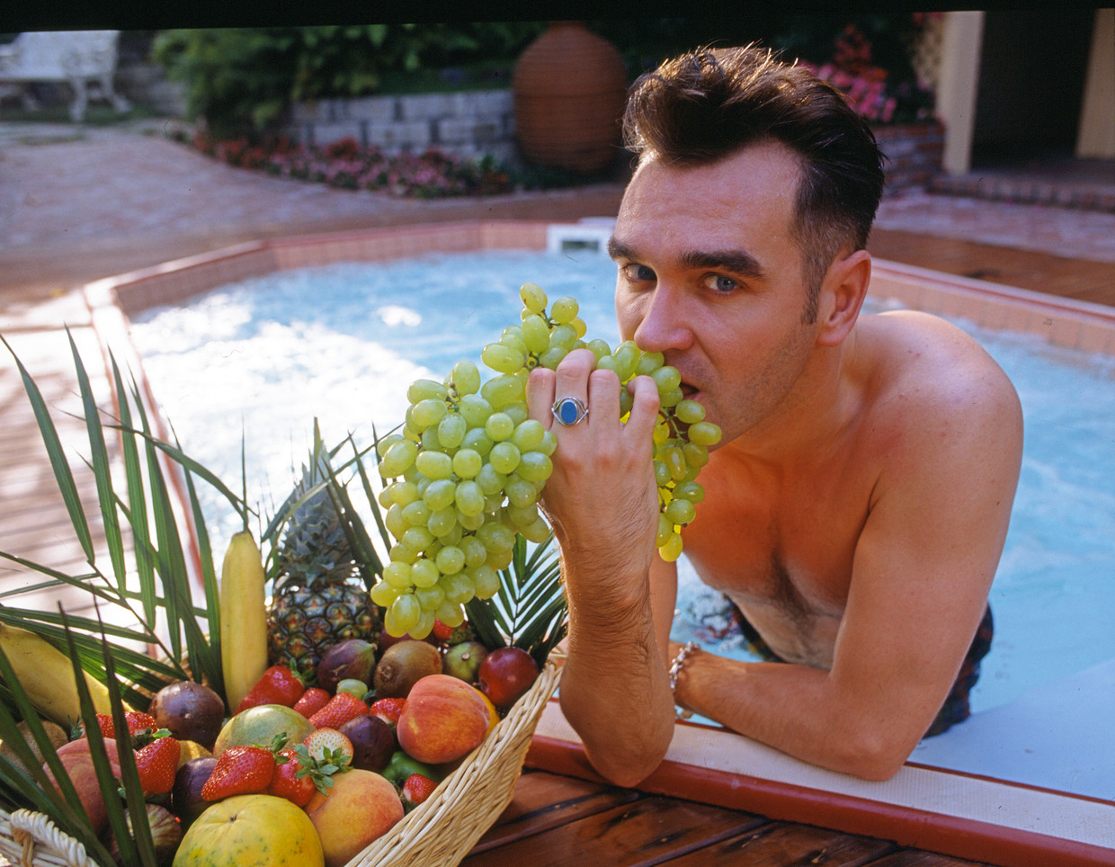 Geen muzikant die zo’n hekel aan de vleesindustrie heeft als zanger Morrissey van The Smiths. Beeld Getty Images