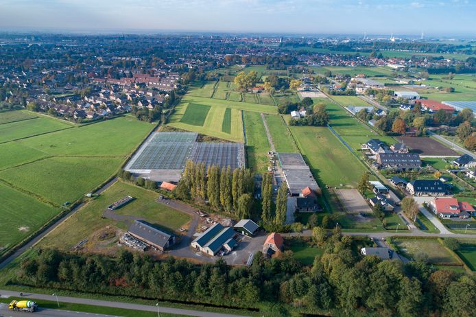 Op de plek van de kassen en de veehouderij ervoor had het wijkje Tussenland moeten komen.