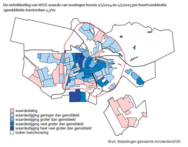 Grootste stijging WOZwaarde in de Jordaan en BuitenveldertWest