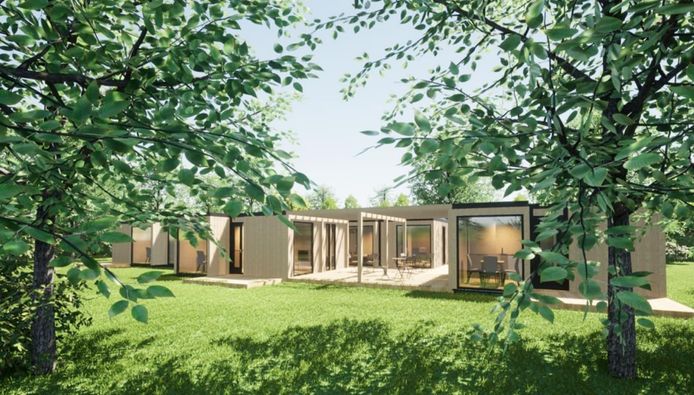De 26 noodwoningen voor maximaal 55 Oekraïense vluchtelingen in Rozendaal gaan er ongeveer zo uitzien.