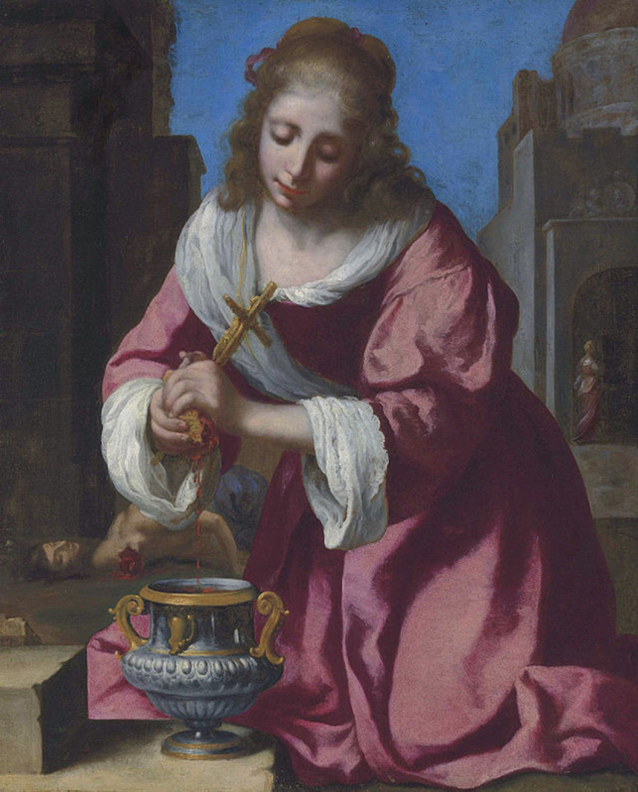Het schilderij Sint Praxedis van Vermeer Beeld Wikipedia