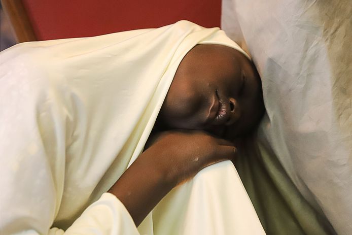Een uit de handen van Boko Haram gered meisje.