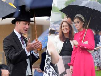 KIJK. Prins William trotseert regen tijdens tuinfeest zonder vrouw Kate, maar krijgt steun van zijn nichten