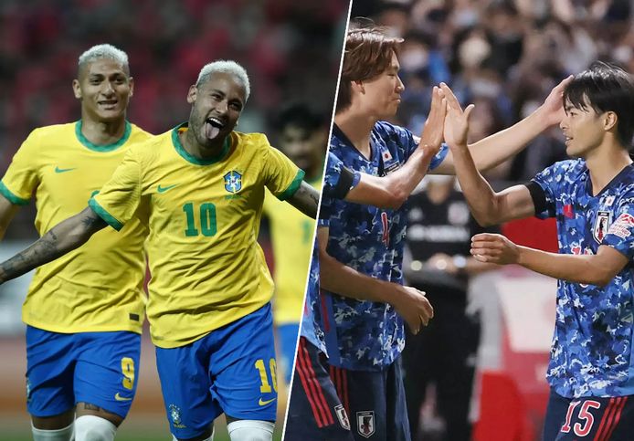 Neymar scoorde twee keer voor Brazilië, Mitoma scoorde op het uur voor Japan