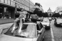 De surrealistische voorstelling 'Les embouteillages' van Royal de Luxe tijdens Antwerpen 1993: dat leverde in de files heel grappige beelden op.