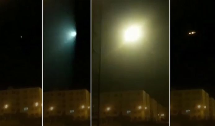 In een video die donderdagavond online verscheen is het moment waarop de raket inslaat op het vliegtuig te zien.