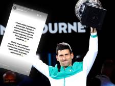 Djokovic s'exprime pour la première fois et s'adresse à ses fans: “Je sens votre soutien ici”