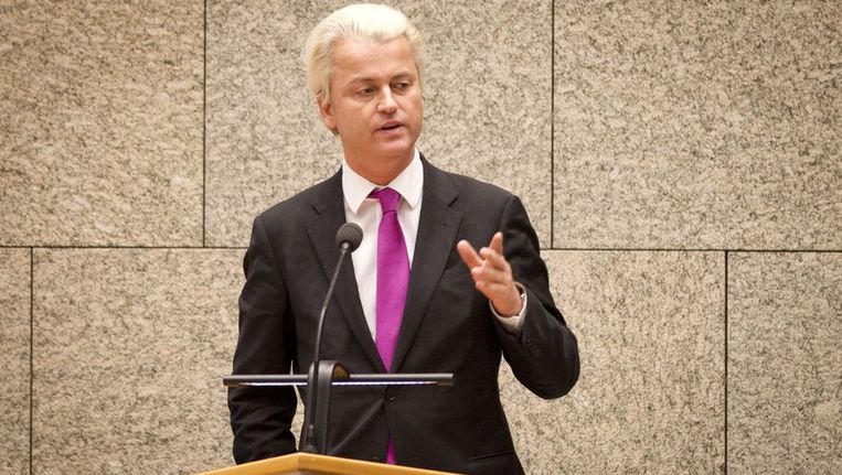 PVV-fractieleider Geert Wilders vraagt in de Tweede Kamer om een spoeddebat naar aanleiding van het aftreden van Co Verdaas. Beeld anp