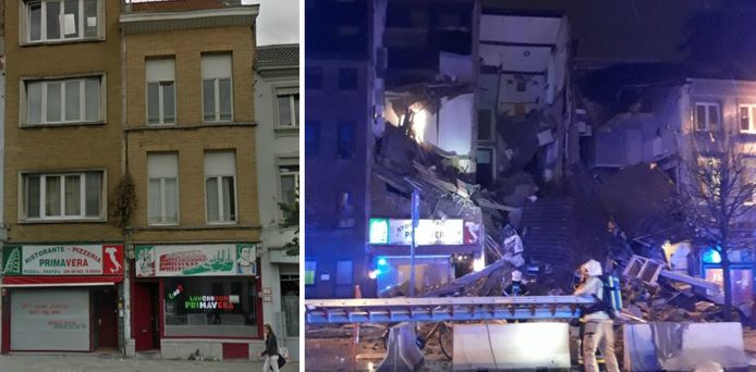 In het ontplofte gebouw bevond zich een pizzeria, die gesloten was op het moment van de explosie.
