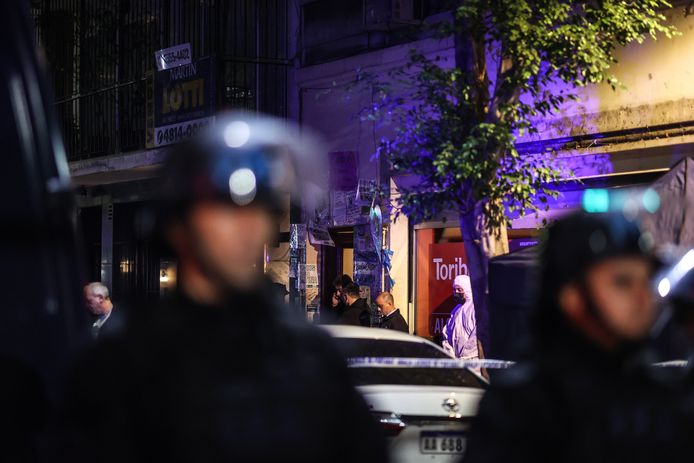 La police postée près de la maison de Cristina Kirchner.