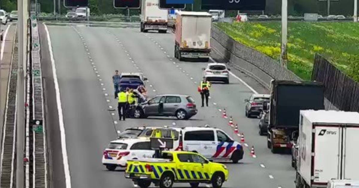 Ongeluk op A28 bij Zwolle-Zuid.